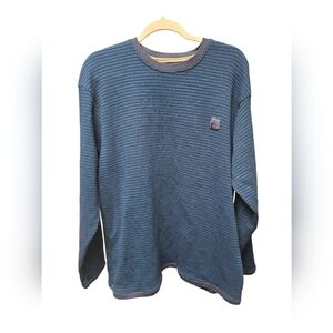Laguna Long Sleeve Waffle Knit Tee Sz. XL Blue/Black